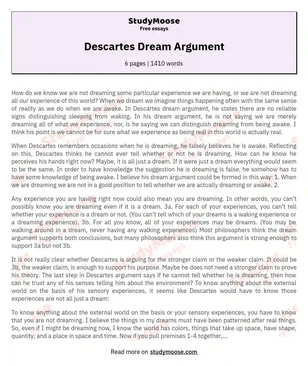 Descartes' Philosophical Odyssey on Certainty and Uncertainty essay