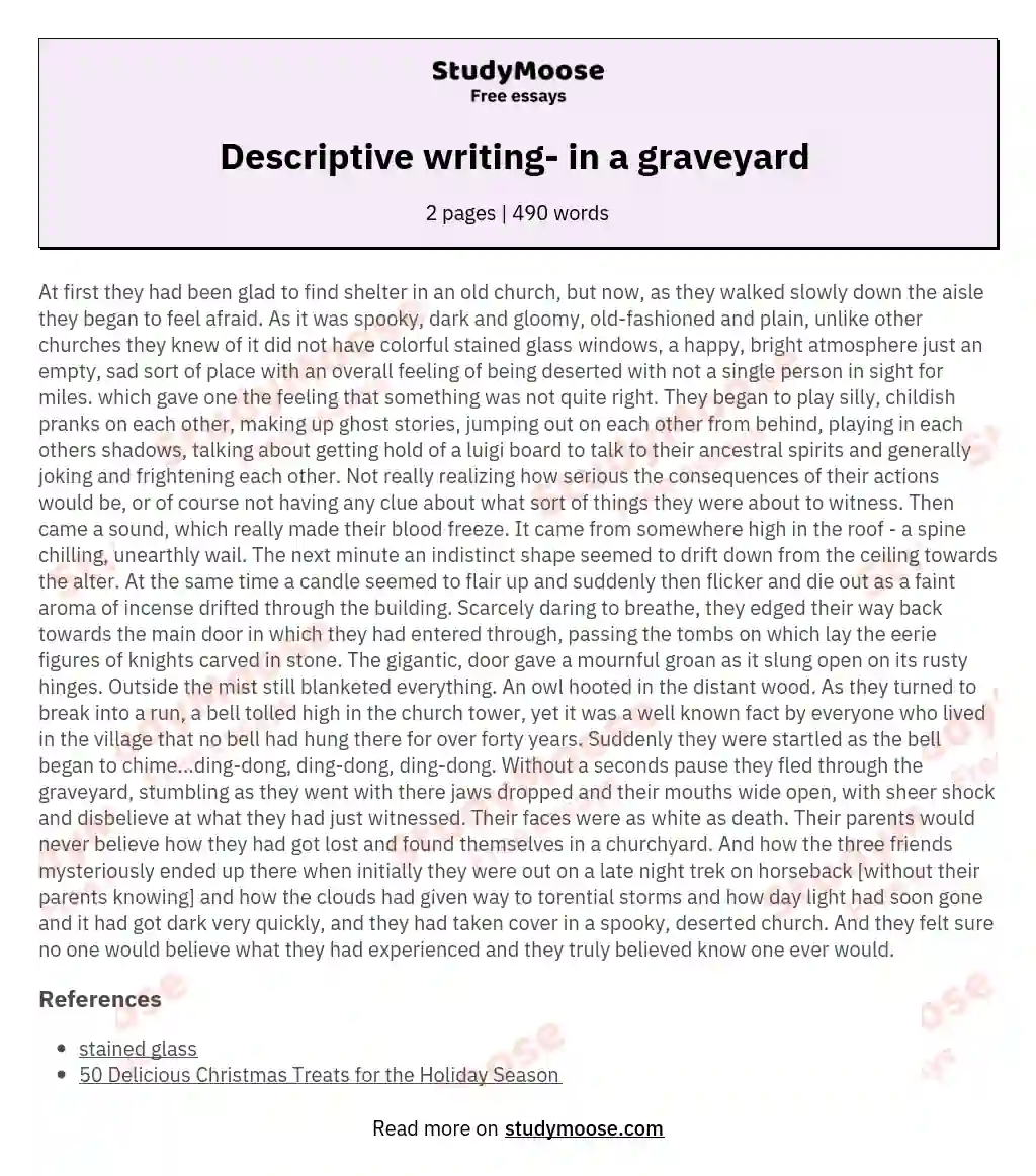 descriptive essay about a graveyard