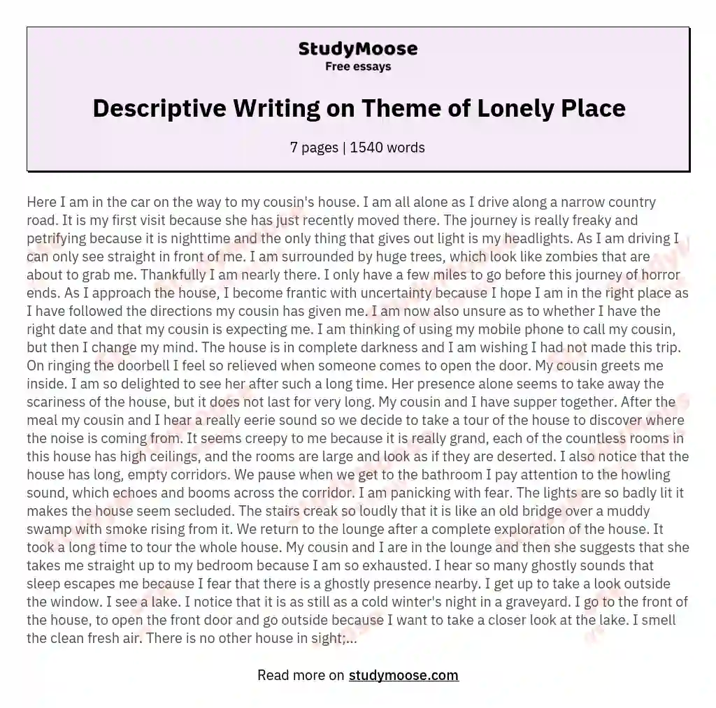 haunted house essay 250 words