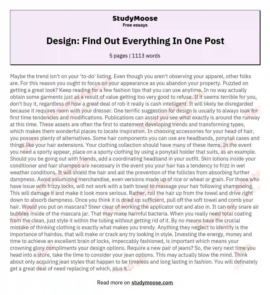 Design: Find Out Everything In One Post