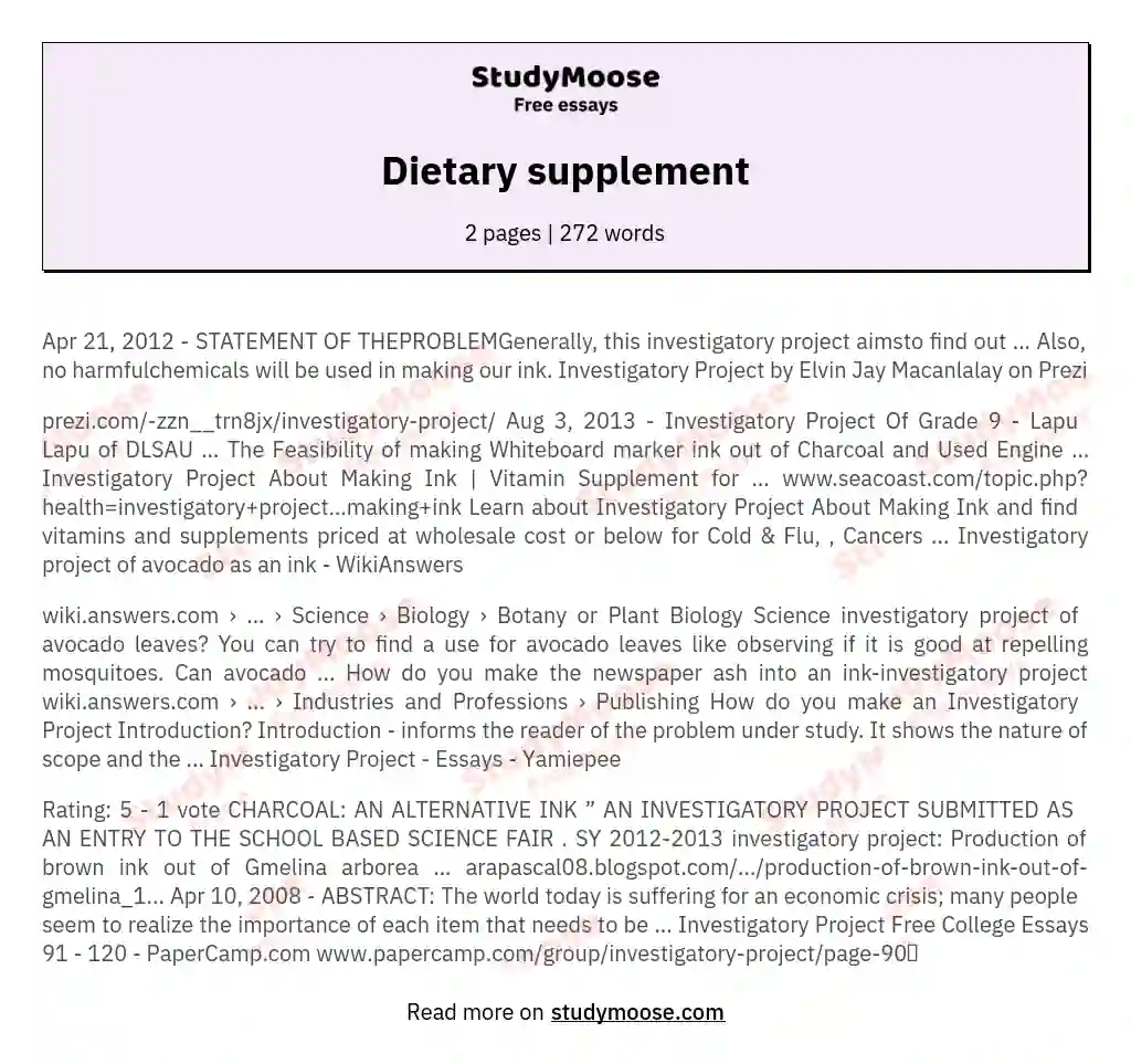 Dietary supplement
