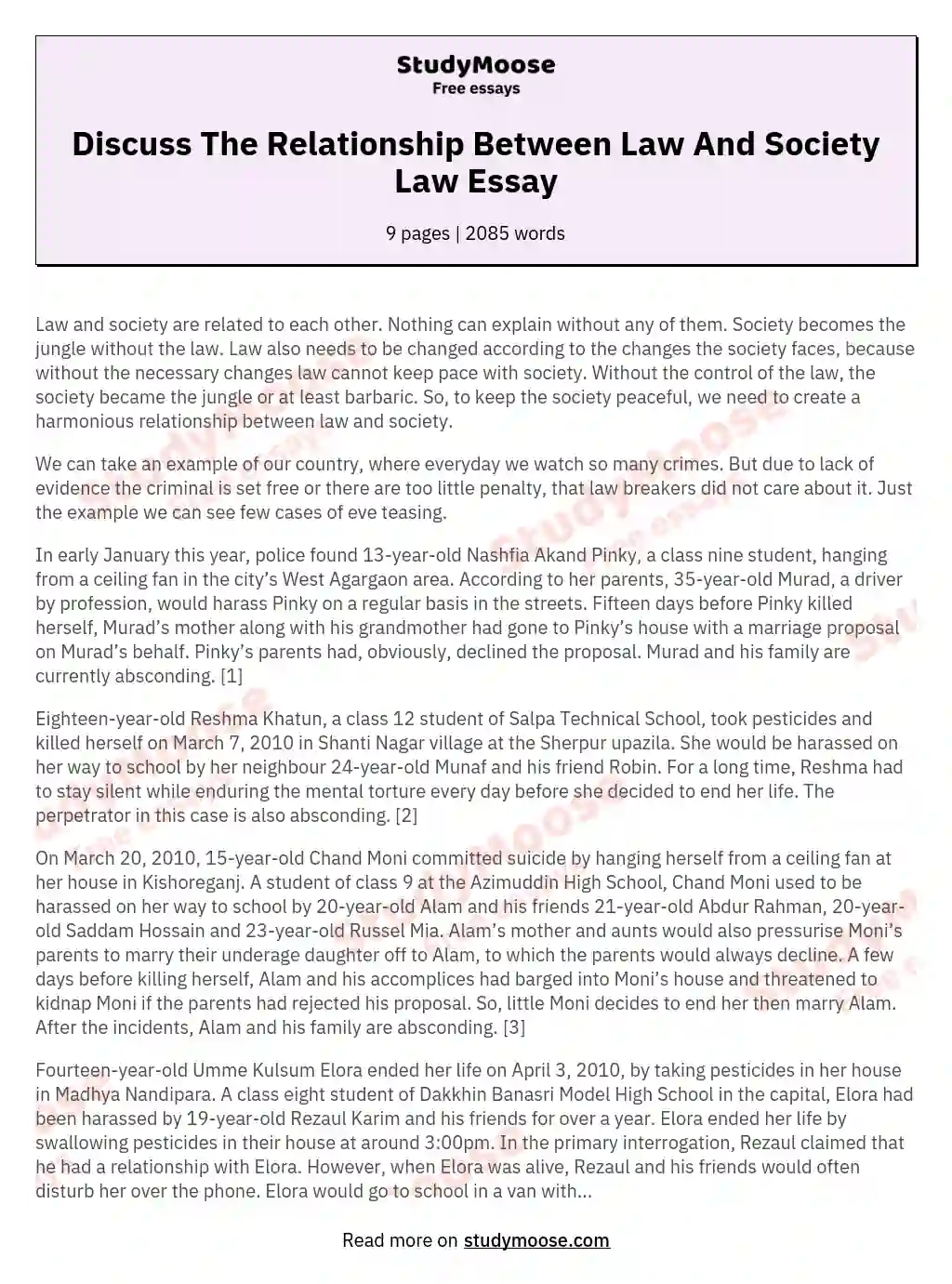 Discuss The Relationship Between Law And Society Law Essay