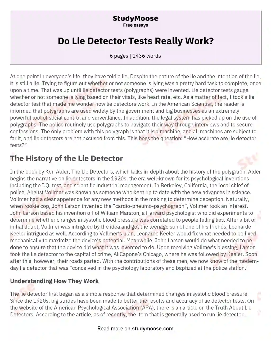 Do Lie Detector Tests Really Work?