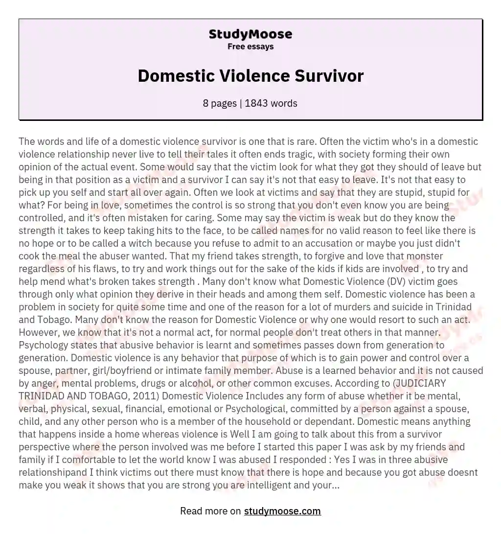 domestic violence topics for essay