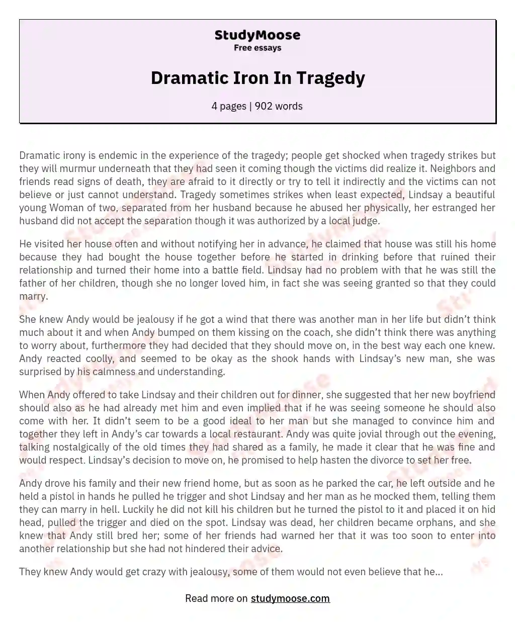 Dramatic Iron In Tragedy essay