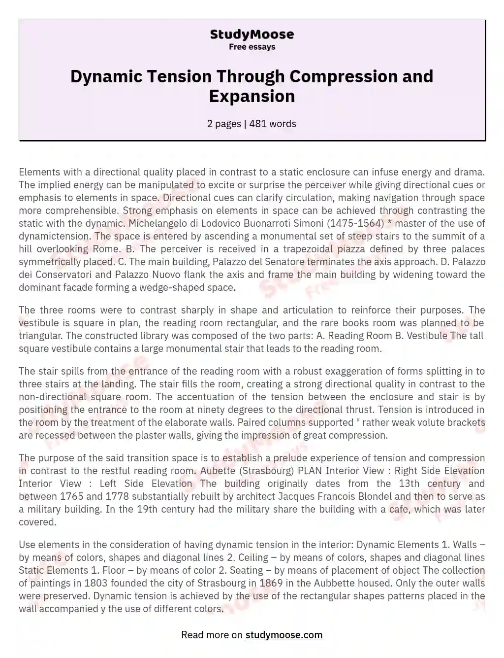 Dynamic Tension Through Compression and Expansion essay
