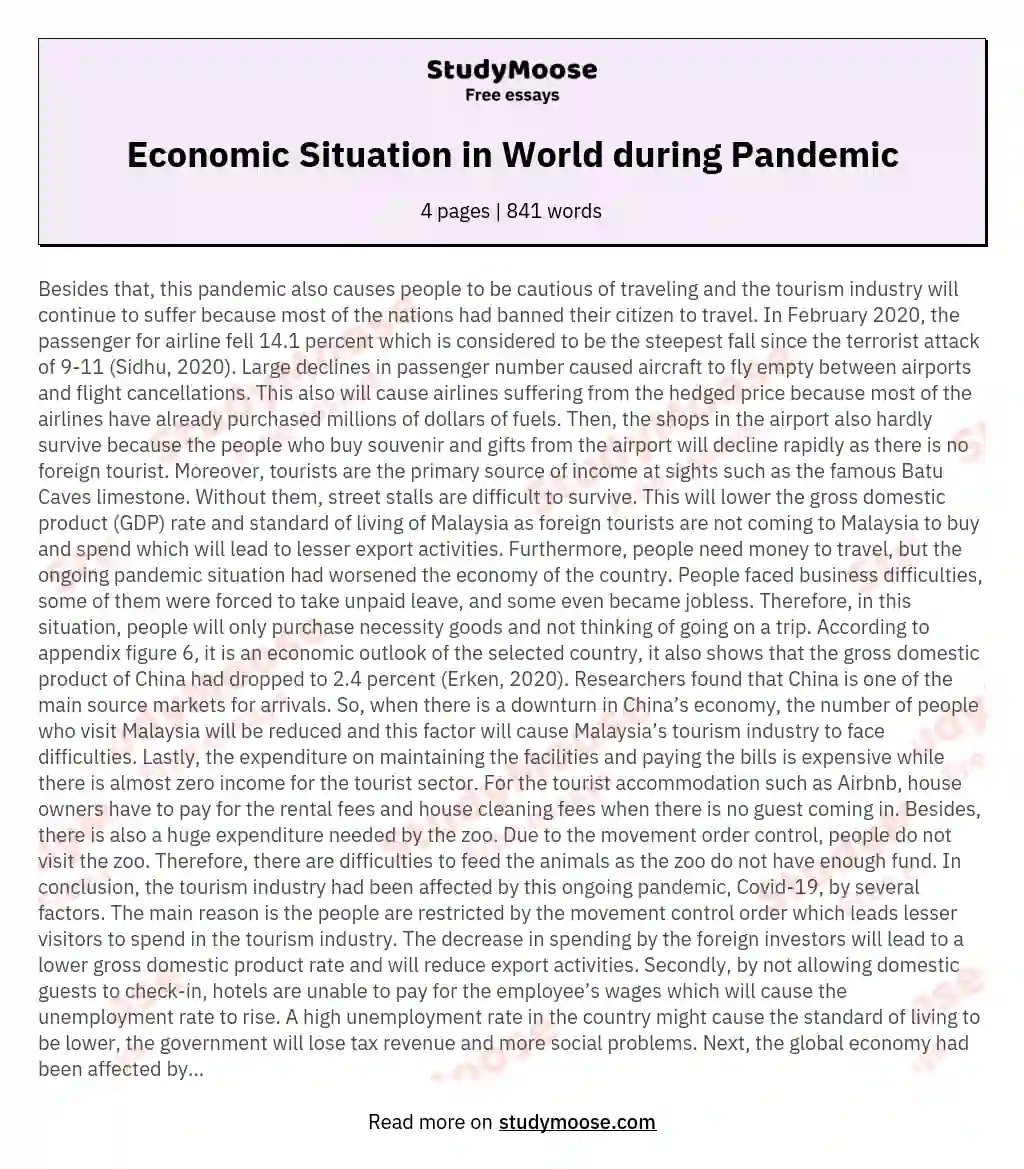 Economic Situation in World during Pandemic