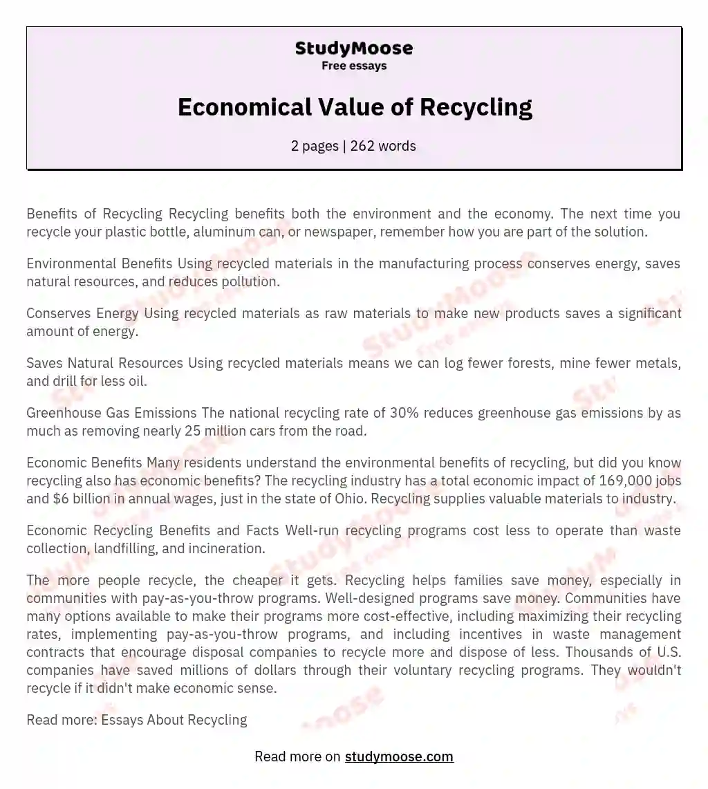 recycling persuasive essay