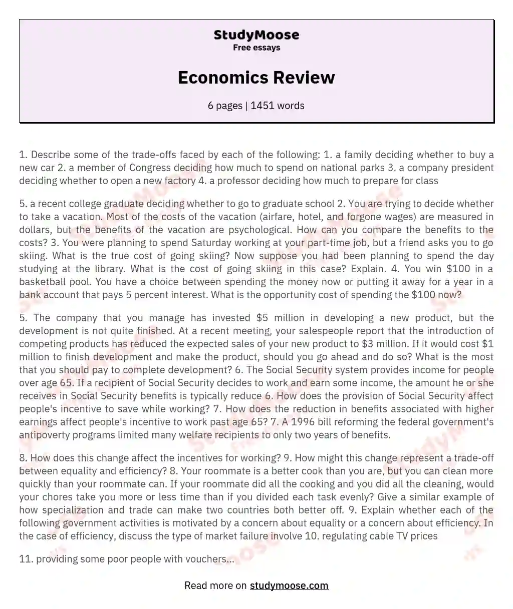 Economics Review