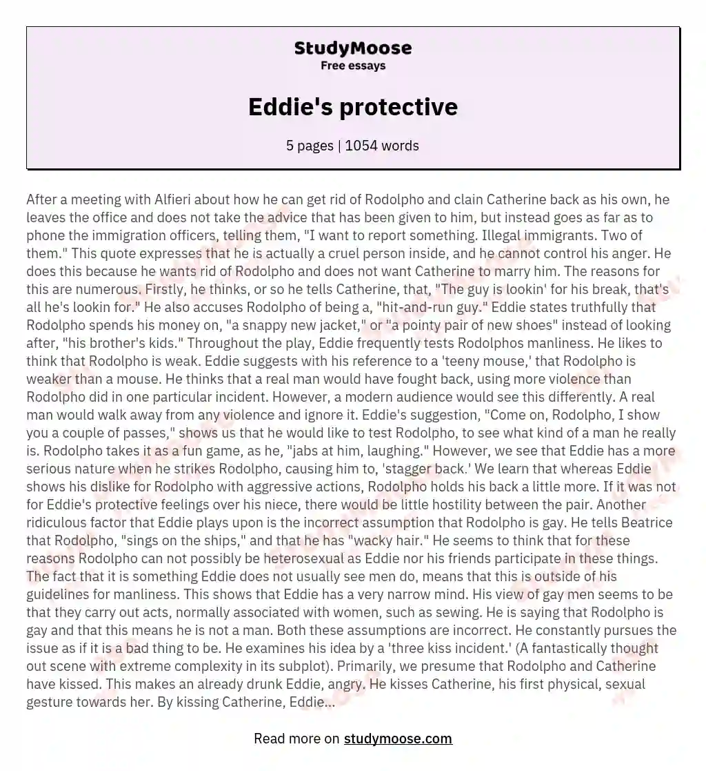 Eddie's protective essay