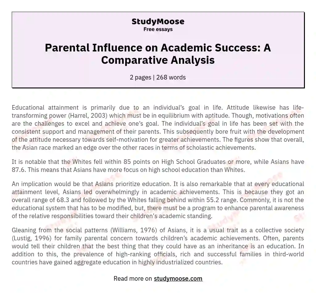 educational attainment research paper