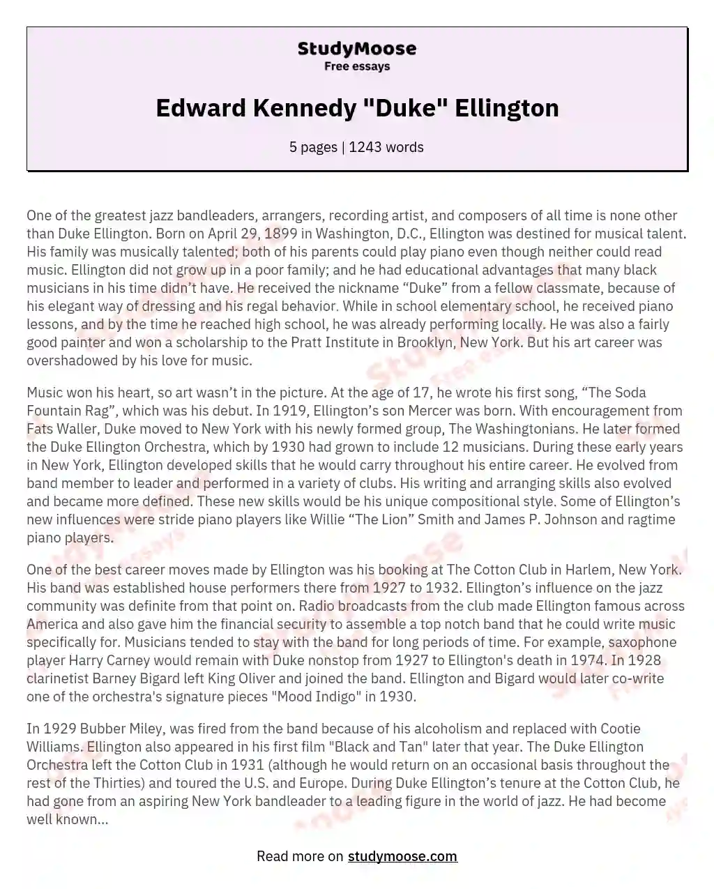 Edward Kennedy "Duke" Ellington
