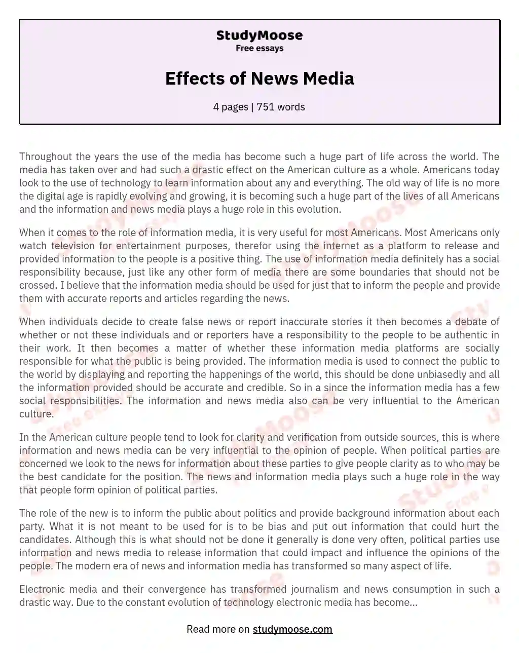Effects of News Media