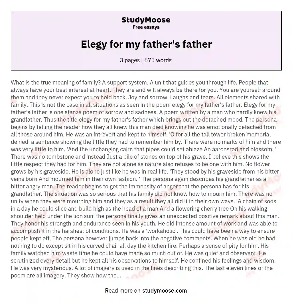 Elegy for my father's father
