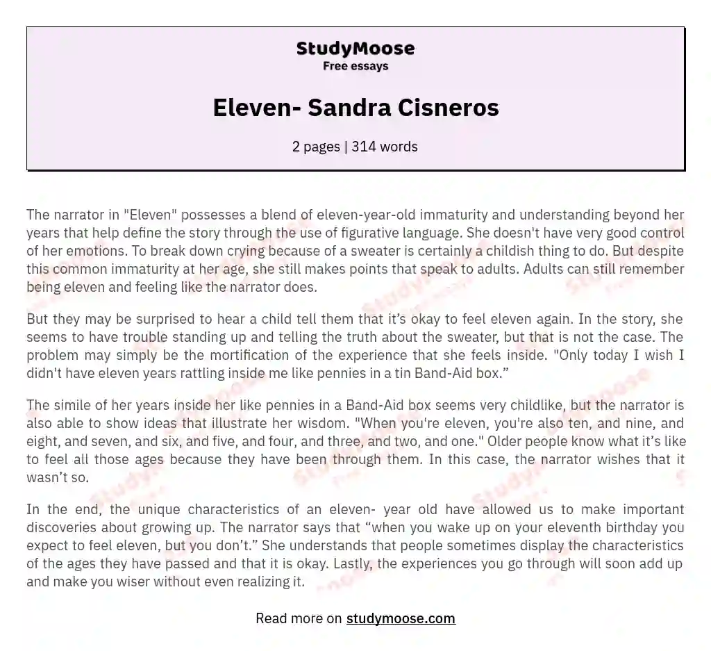 Eleven- Sandra Cisneros
