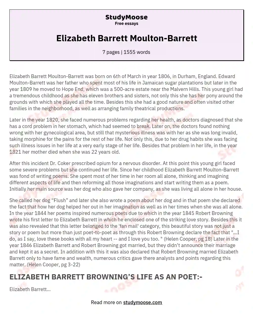 Elizabeth Barrett Moulton-Barrett