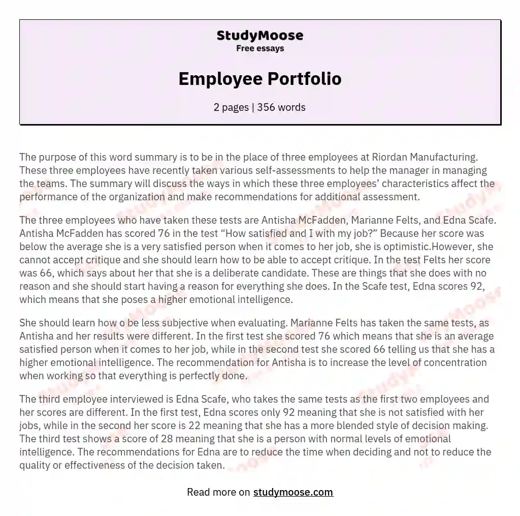 Employee Portfolio