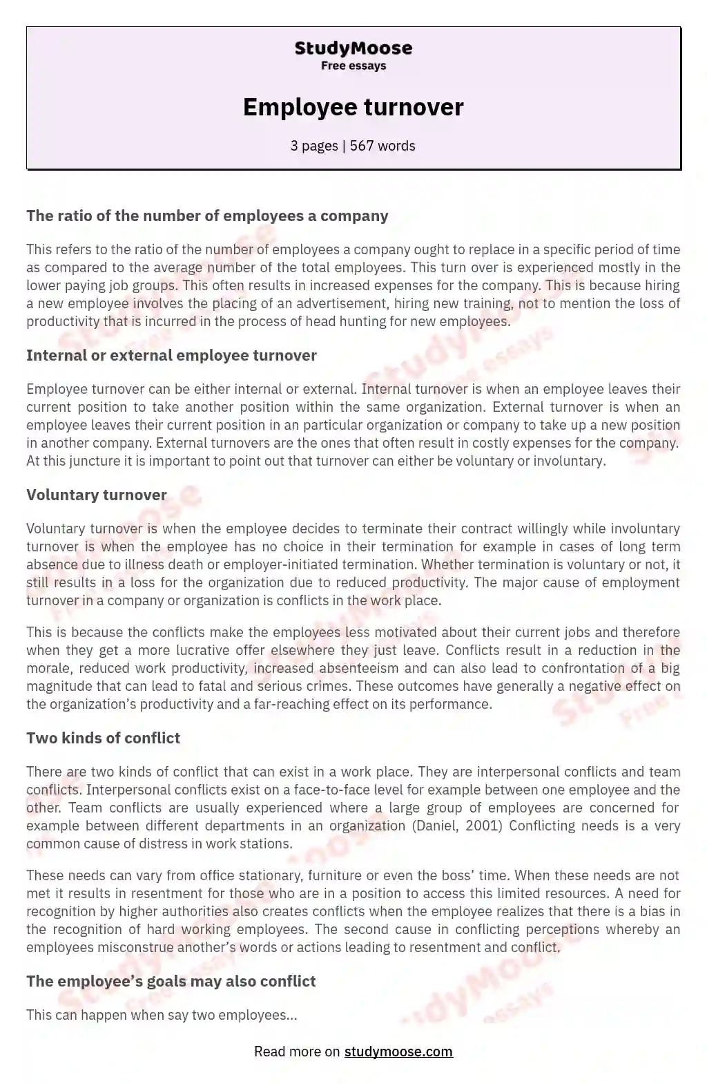 literature review on employee turnover management essay