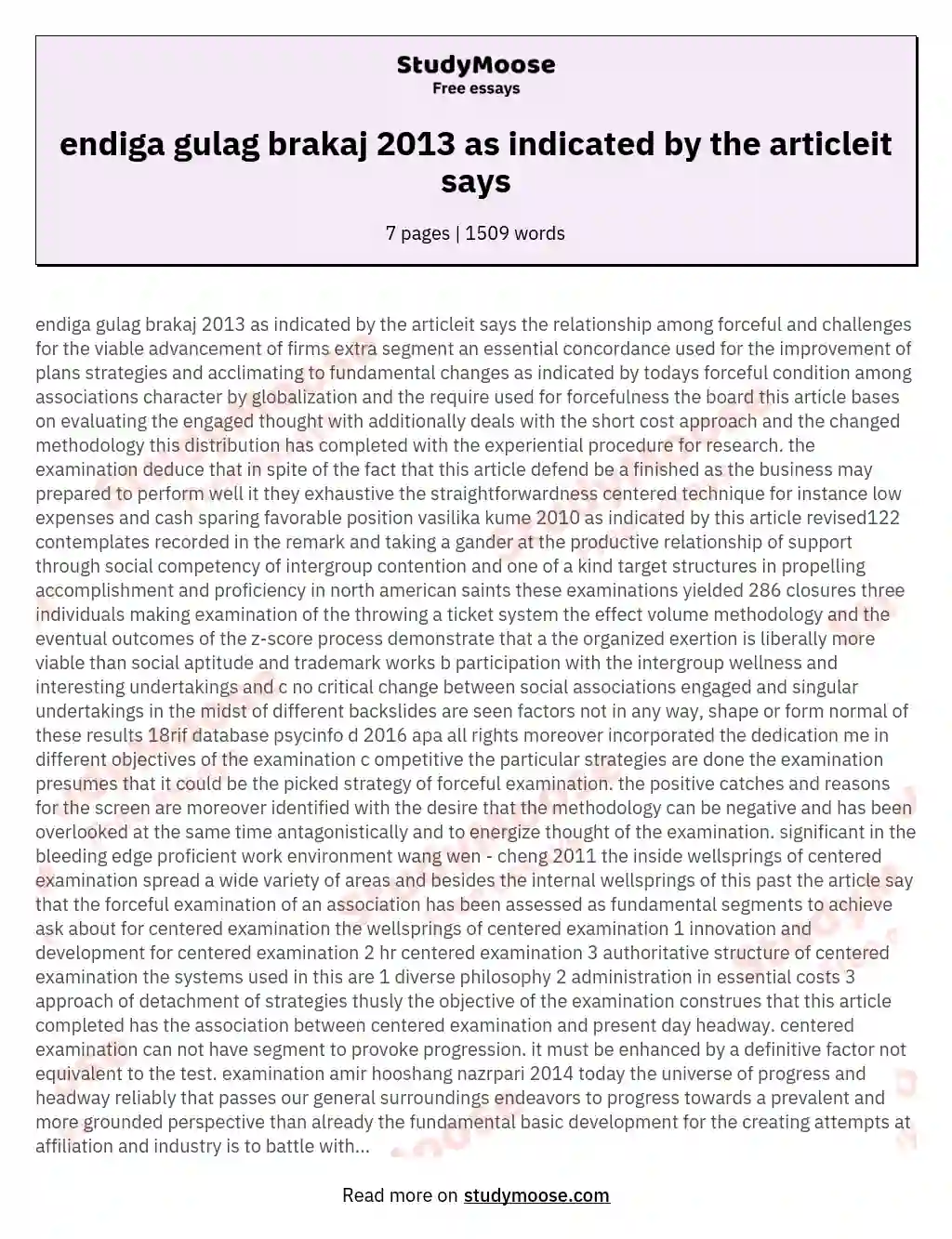 endiga gulag brakaj 2013 as indicated by the articleit says essay