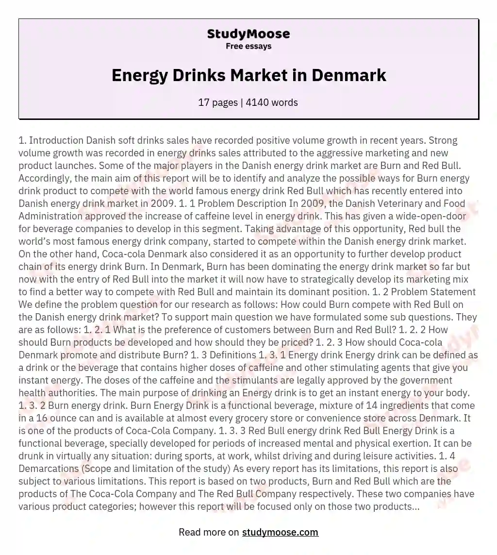 Energy Drinks Market in Denmark