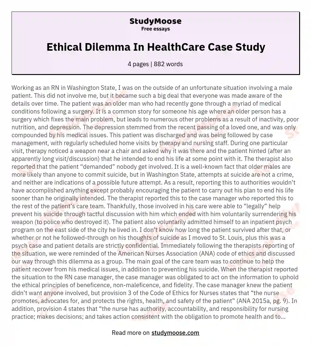 example of ethical dilemma essay