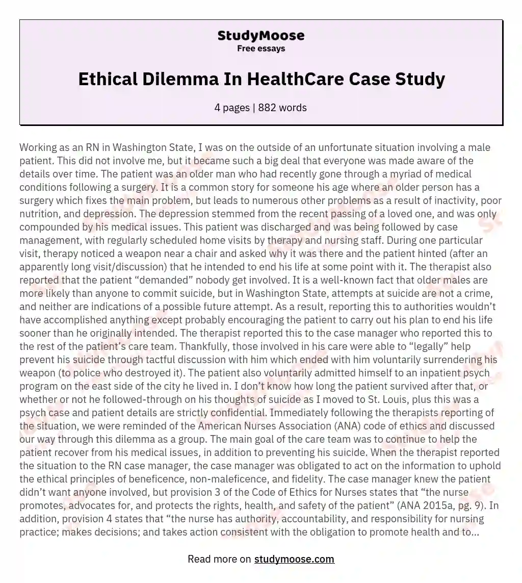 case study ethical dilemma