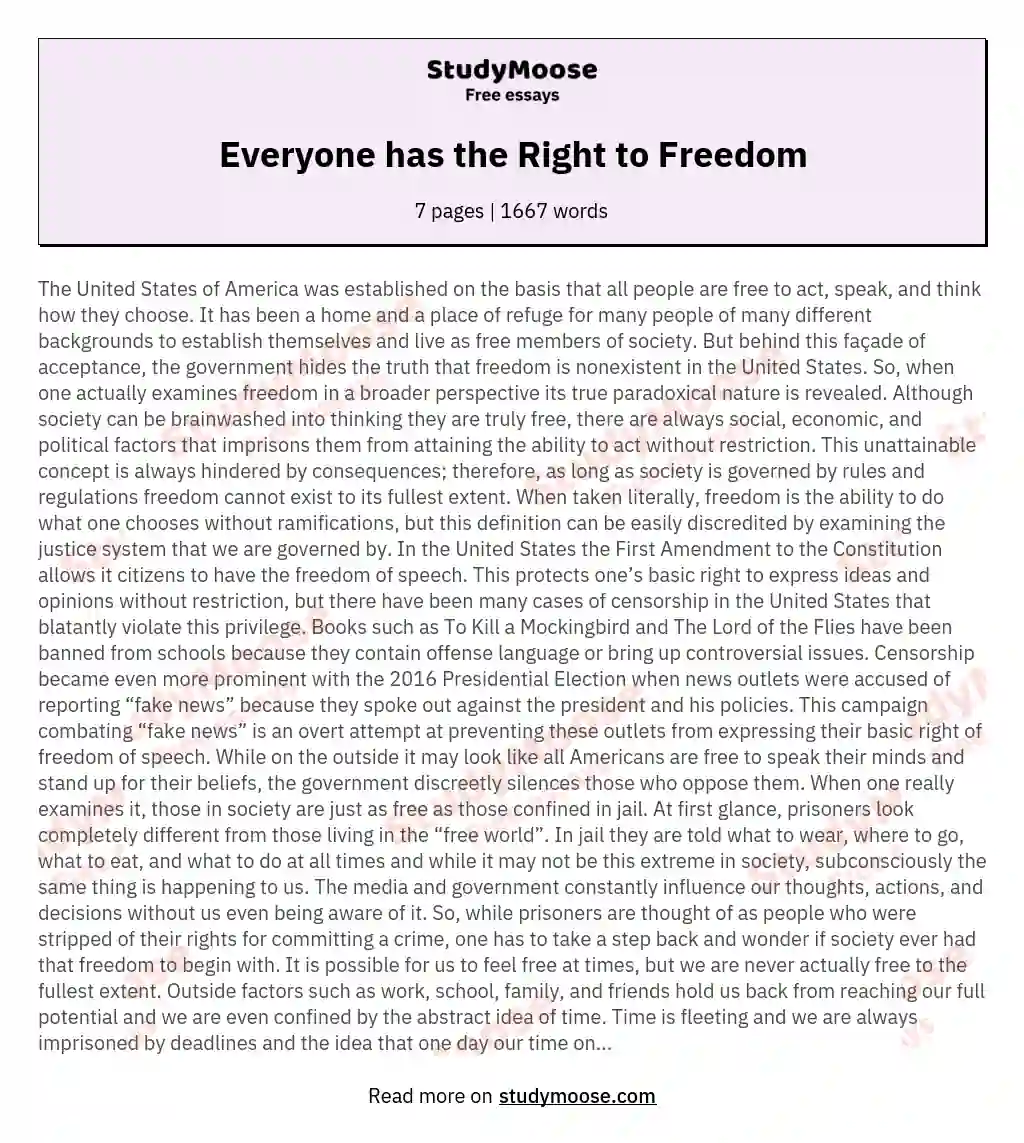 Everyone has the Right to Freedom