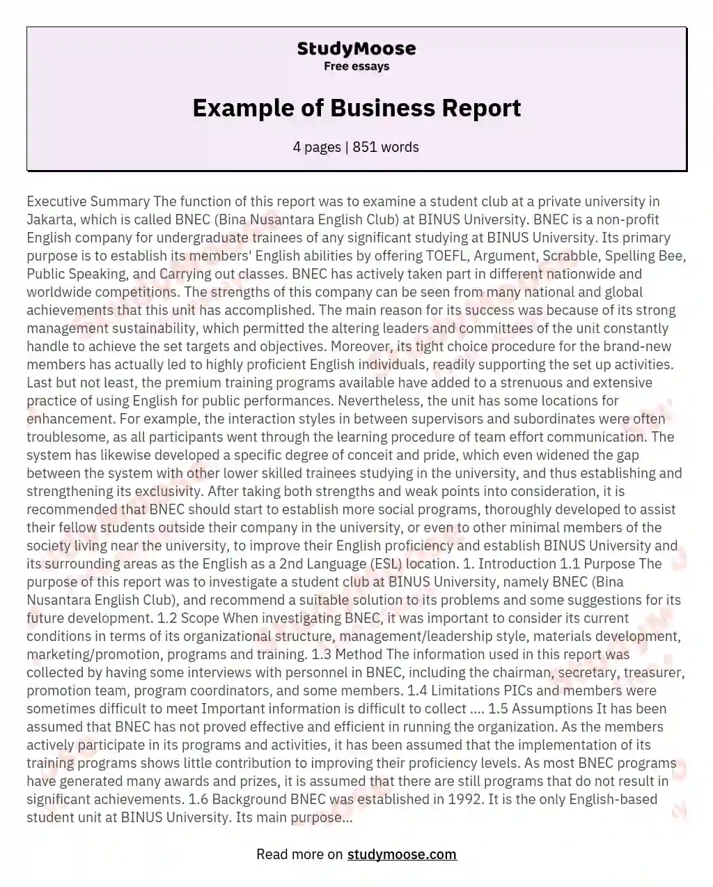 how long does it take to write a business report