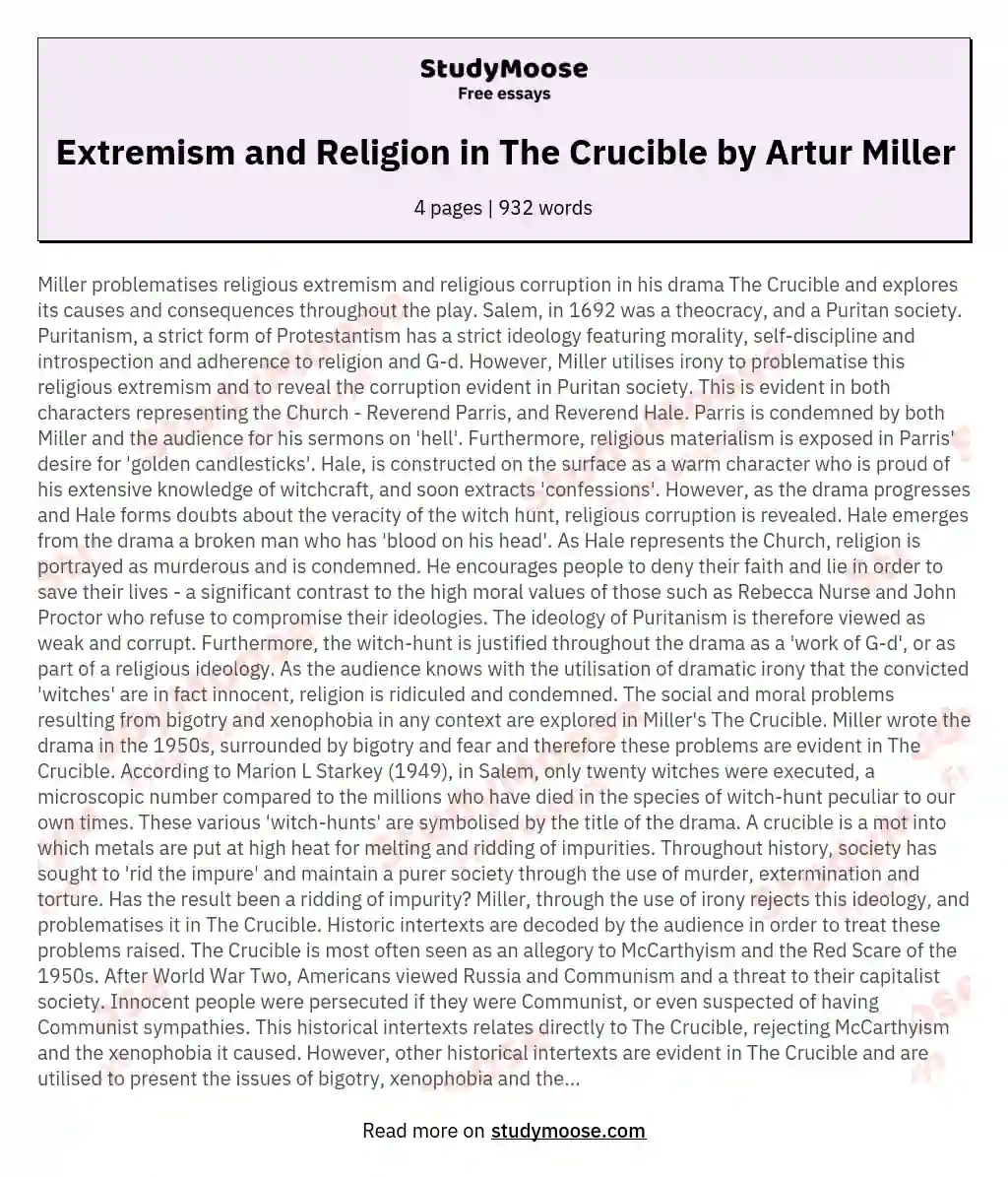 religion in the crucible