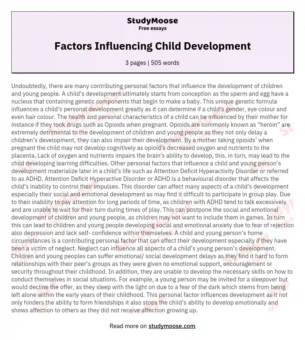 Factors Influencing Child Development