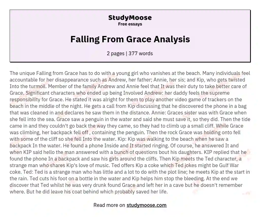Falling From Grace Analysis essay