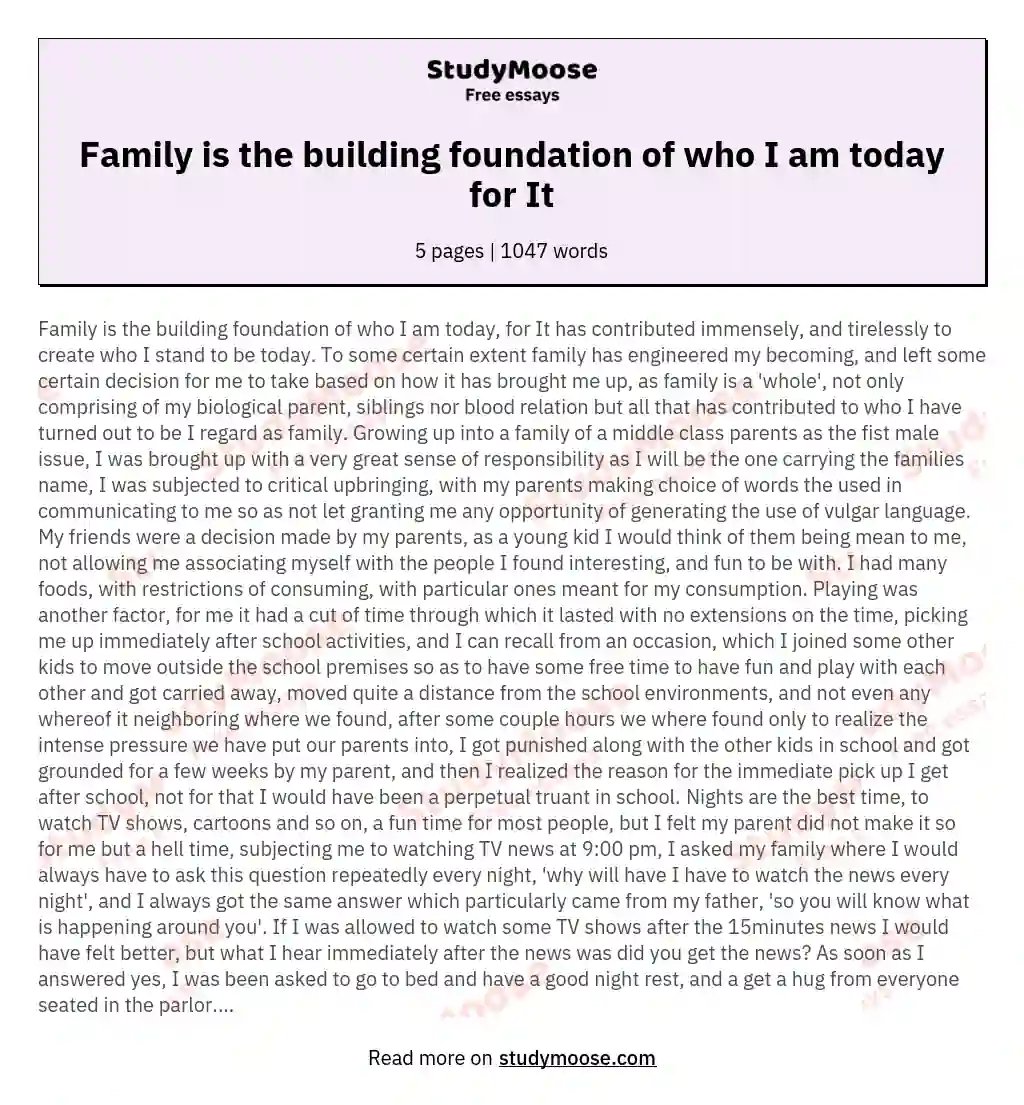 family essay example