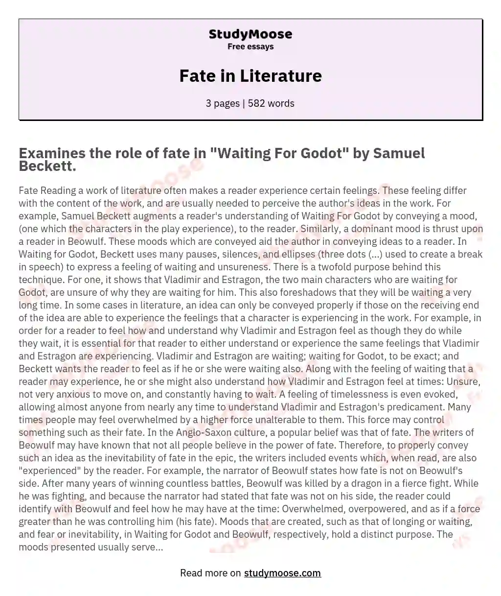 titles for essays about fate