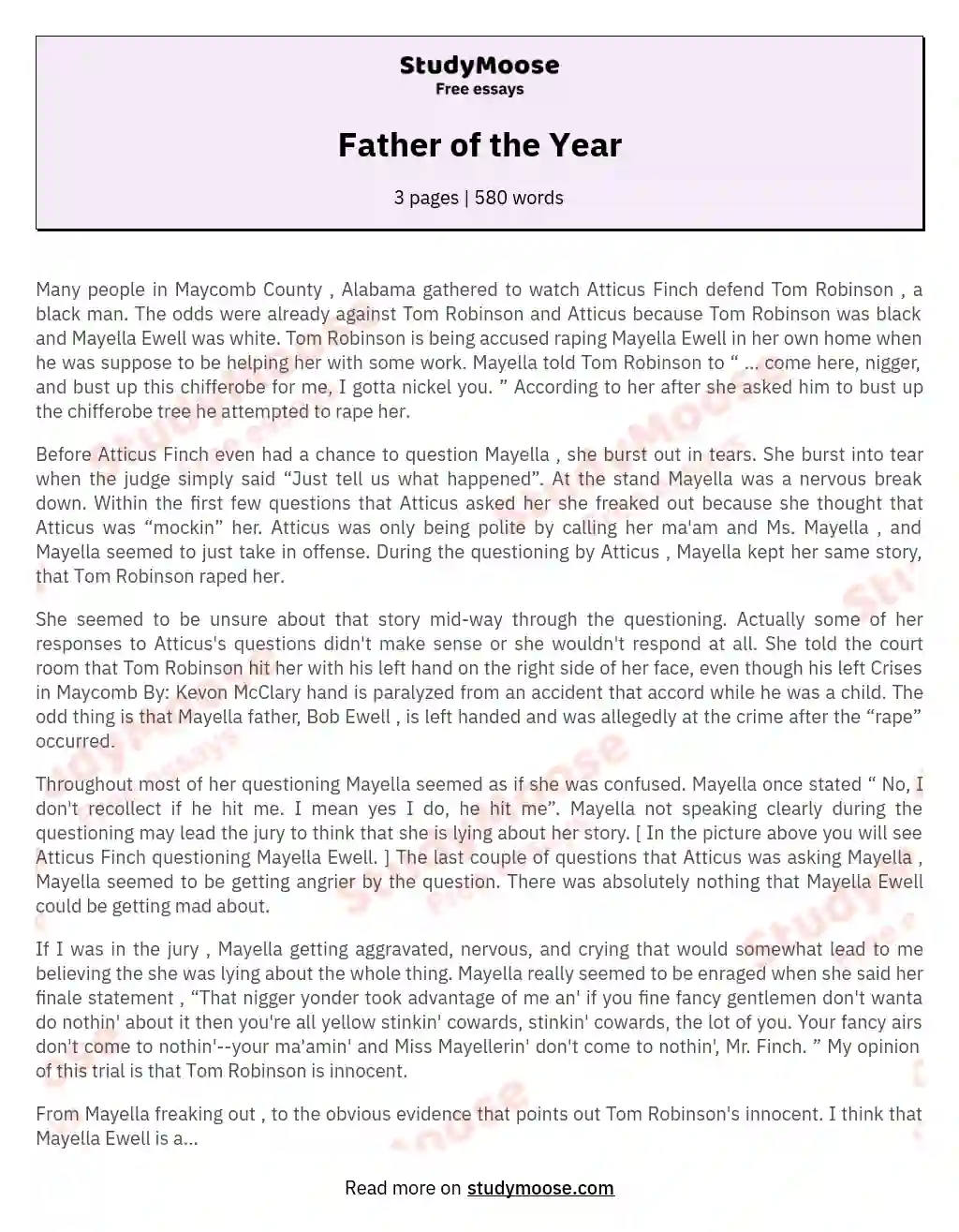 Father of the Year essay