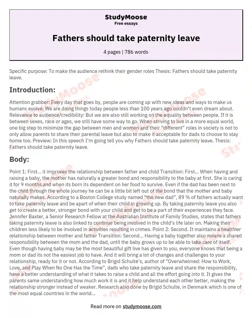 Fathers should take paternity leave