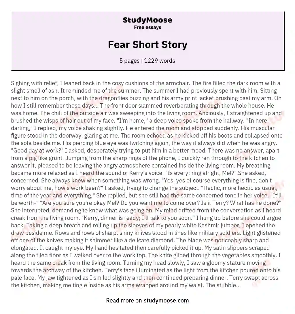 fear short essay
