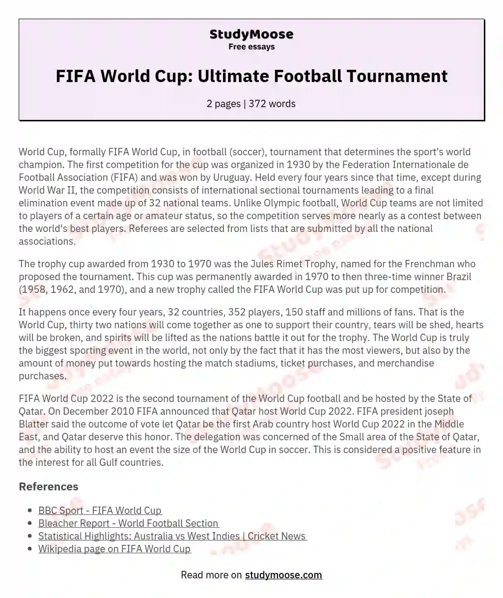 FIFA World Cup: Ultimate Football Tournament