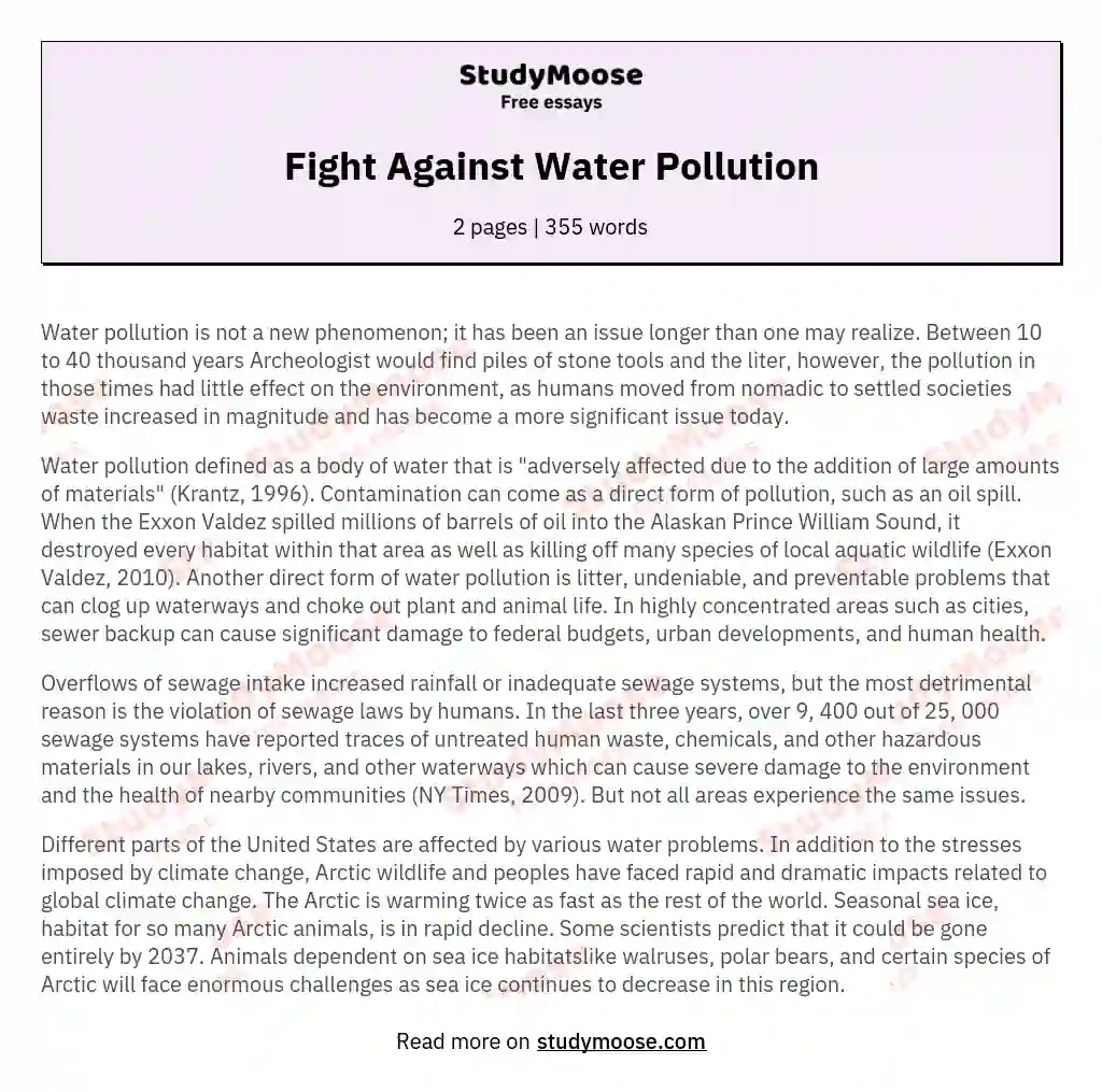 Fight Against Water Pollution