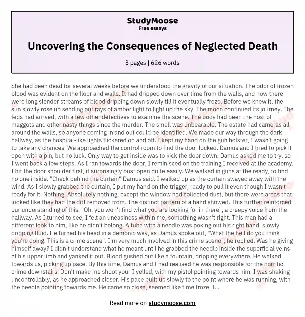 Uncovering the Consequences of Neglected Death essay