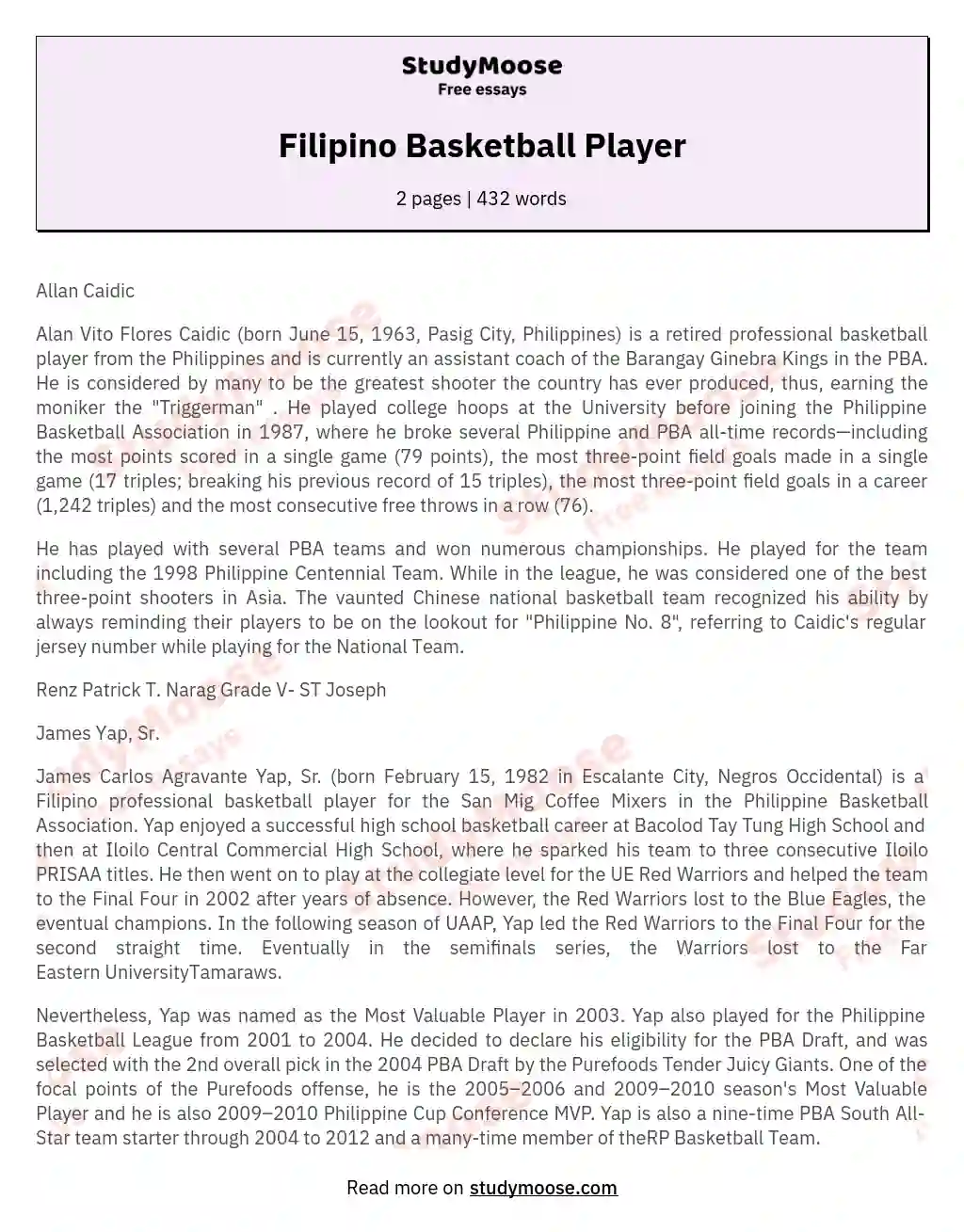 Filipino Basketball Player