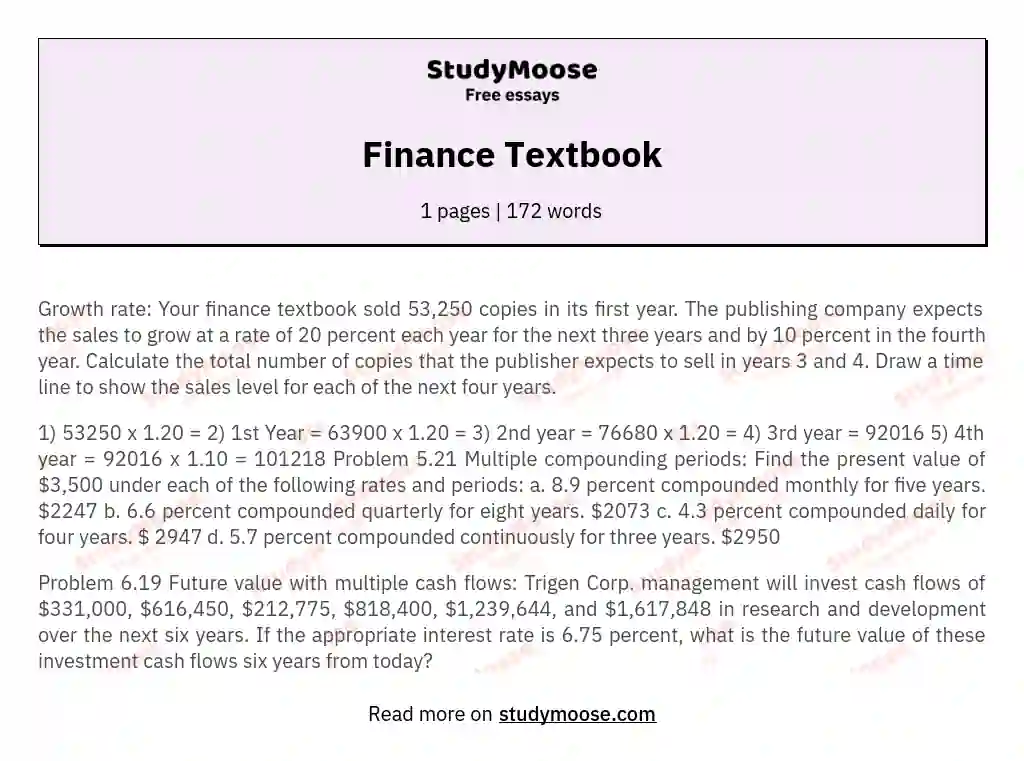 Finance Textbook