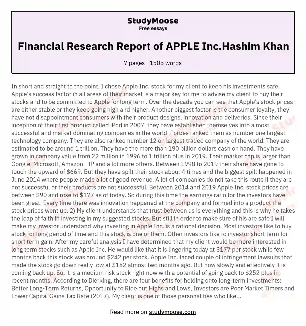 research paper on apple company
