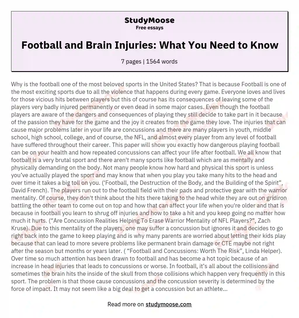 Football and Brain Injuries: What You Need to Know