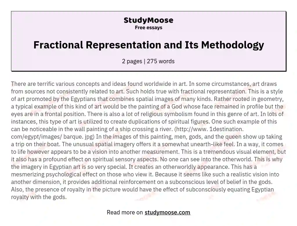 Fractional Representation and Its Methodology essay