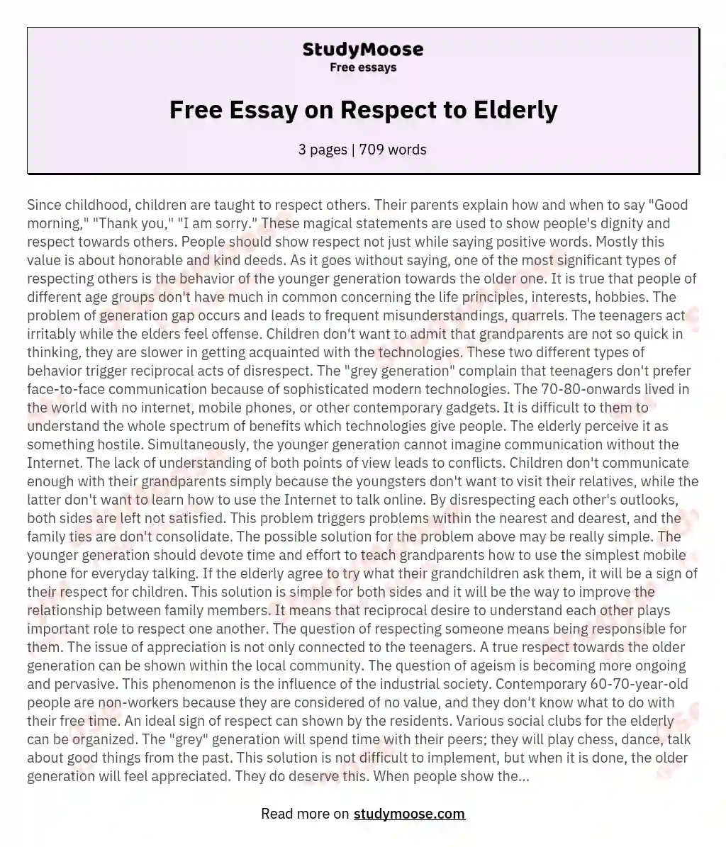 speech on respect elders