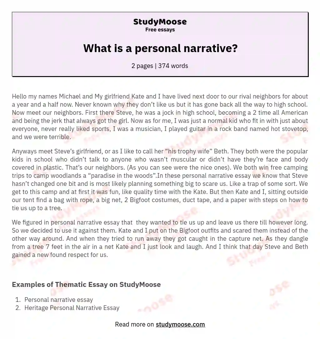 introduction for a narrative report