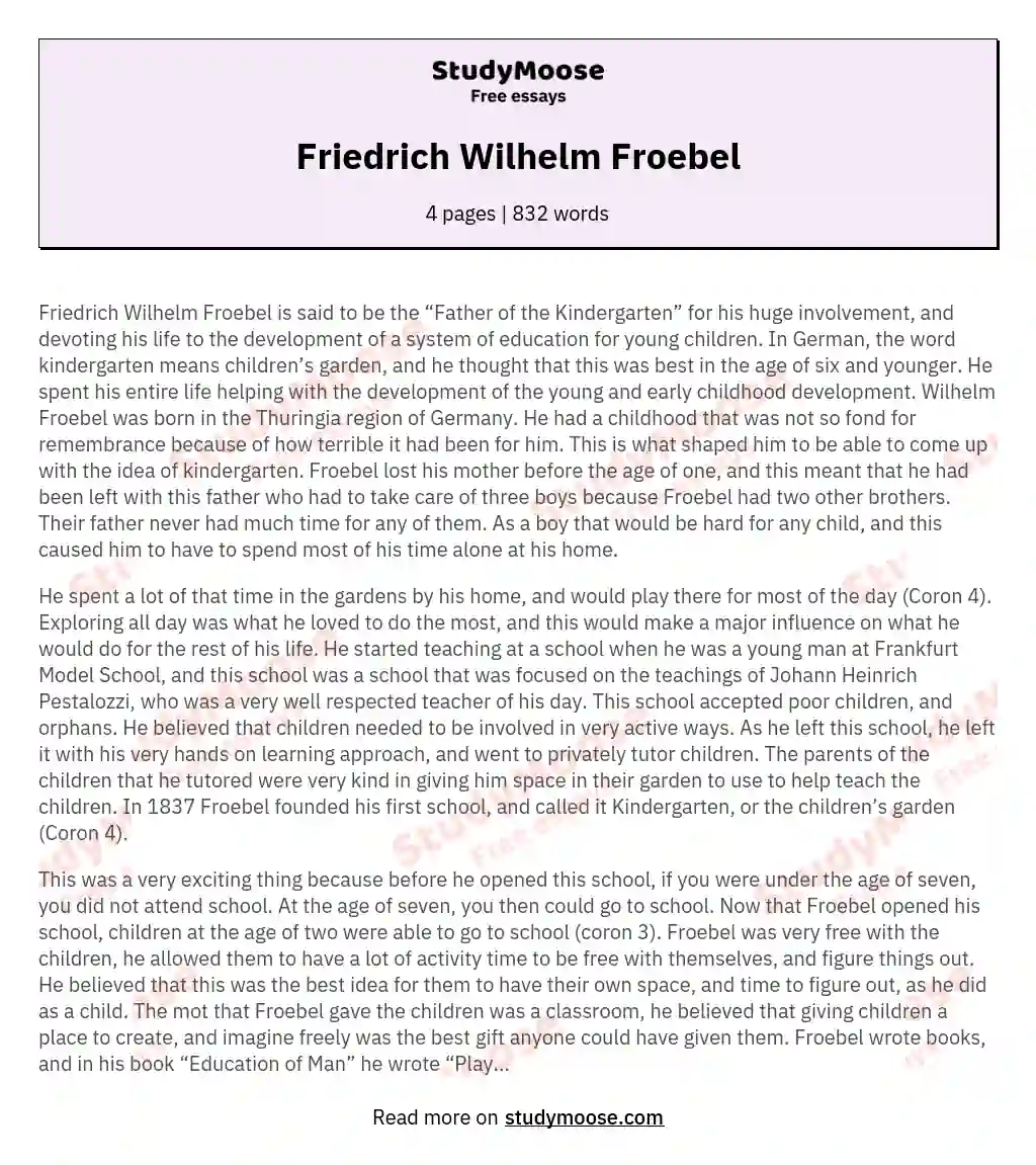 Friedrich Wilhelm Froebel