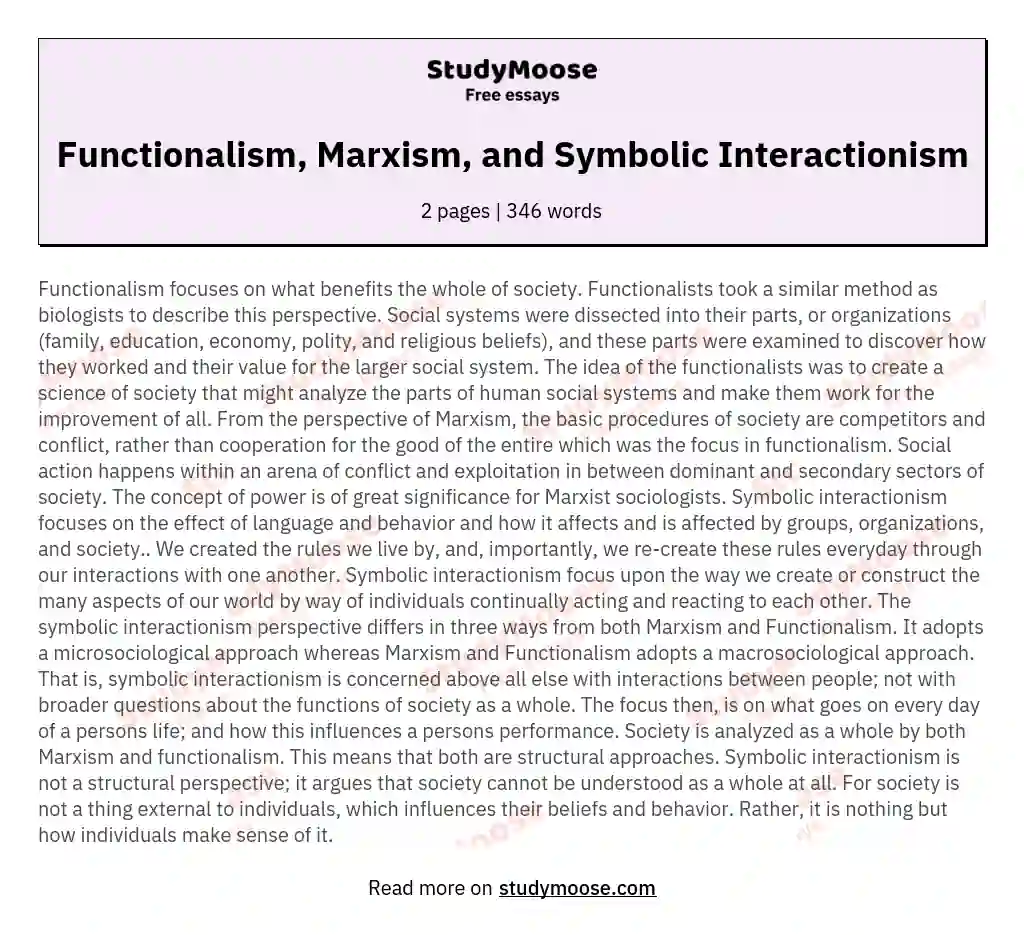 functionalism-marxism-and-symbolic-interactionism-free-comparison