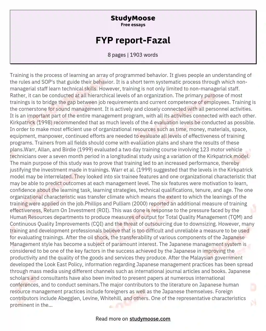 FYP report-Fazal essay