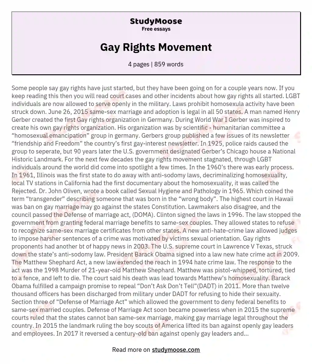gay rights essay